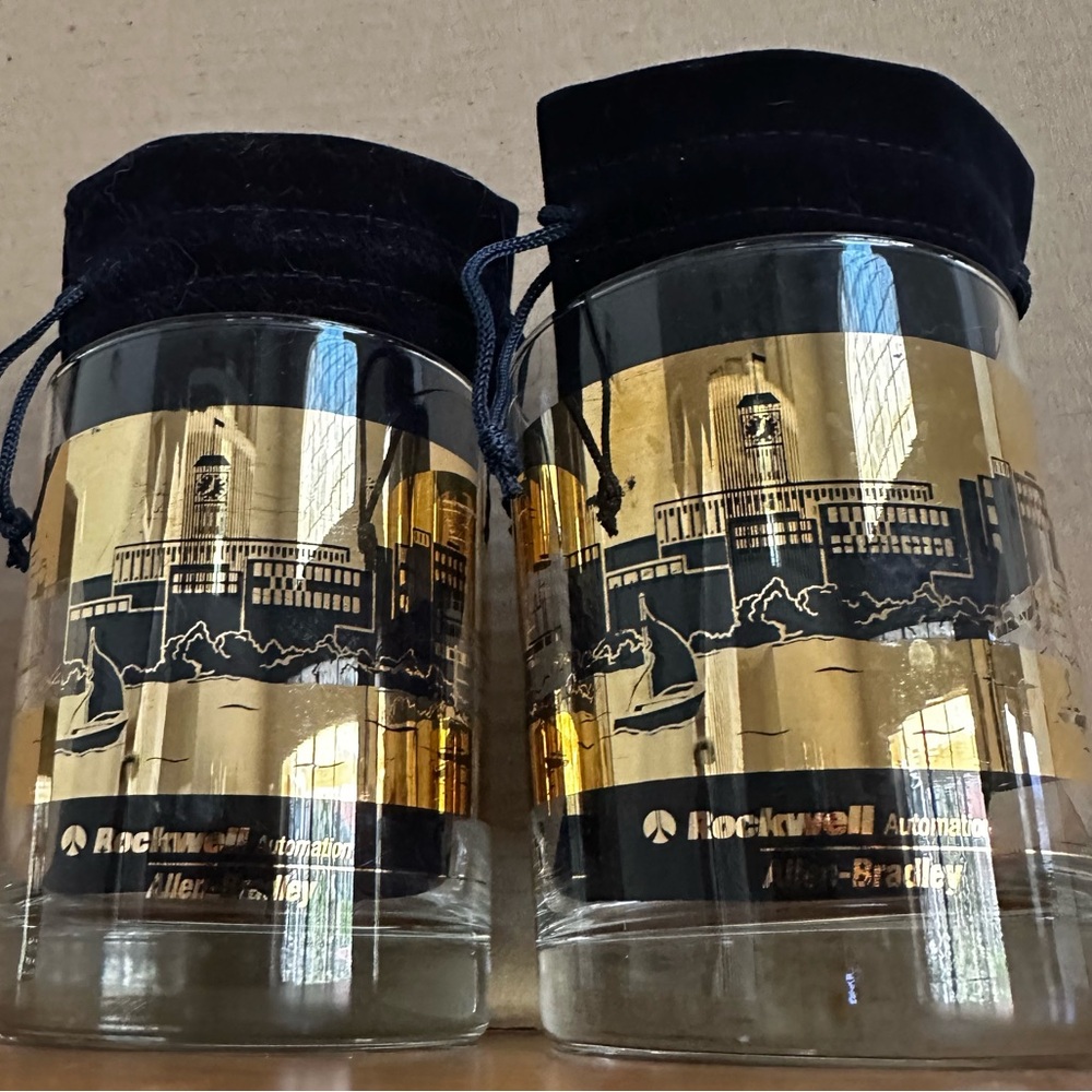Vintage - Rockwell - Allen Bradley Rocks Glasses - set of 2